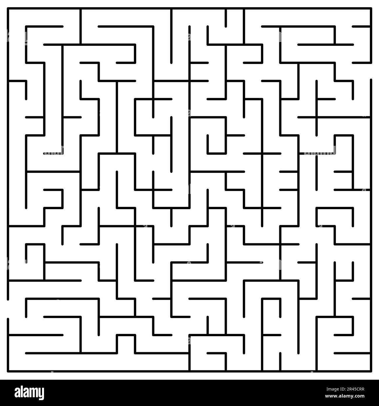 Original Schwarzes Labyrinth auf weißem Hintergrund - Einfache Illustration mit einem Labyrinth - Muster für Lehrzeitschriften, Zeitungen, Bücher Stock Vektor