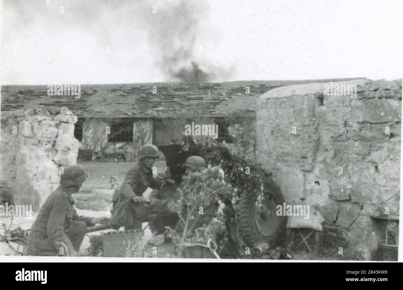 Augustin, Paul, SS-Fotograf der Leibstandarte Adolf Hitler. Dokumentierte Ereignisse in Holland, Frankreich (1940) und Russland (1941-43). Französische Kriegsgefangene, Brückenbau, Panzerabwehrmannschaft, Maschinengewehrmannschaft, Fahrzeugkonvois auf der Straße und in Städten, belgische Festungen, Kriegsgefangenenlager, Zerstörungsszenen, Nachkampf- und Besatzungsaktivitäten, Trainings- und Sportaktivitäten, Hitlerjugend und Bund Deutsche Mädchen Sportliche Aktivitäten und kulturelle Darbietungen, Unit Formations und Zeremonien, Feldlazarett, Einzel- und Gruppenfotos, leichte Flugabwehr Stockfoto