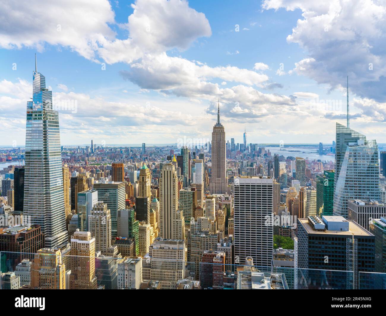 Skyline von Manhatten, Panoramaaussicht, New York City, NY, Vereinigte Staaten von Amerika Stockfoto