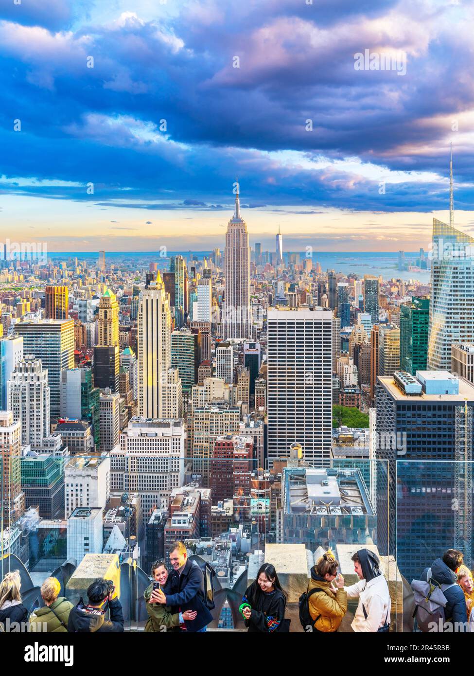 Skyline von Manhatten, Panoramaaussicht, New York City, NY, Vereinigte Staaten von Amerika Stockfoto