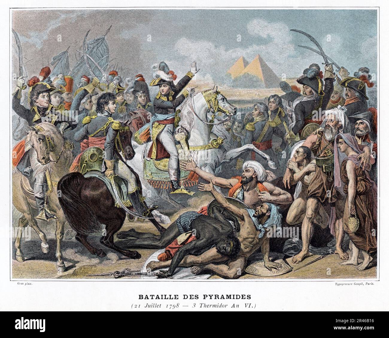 campagne des Francaise: bataille des Pyramides 21 Juillet 1798 - Révolution Francaise Stockfoto
