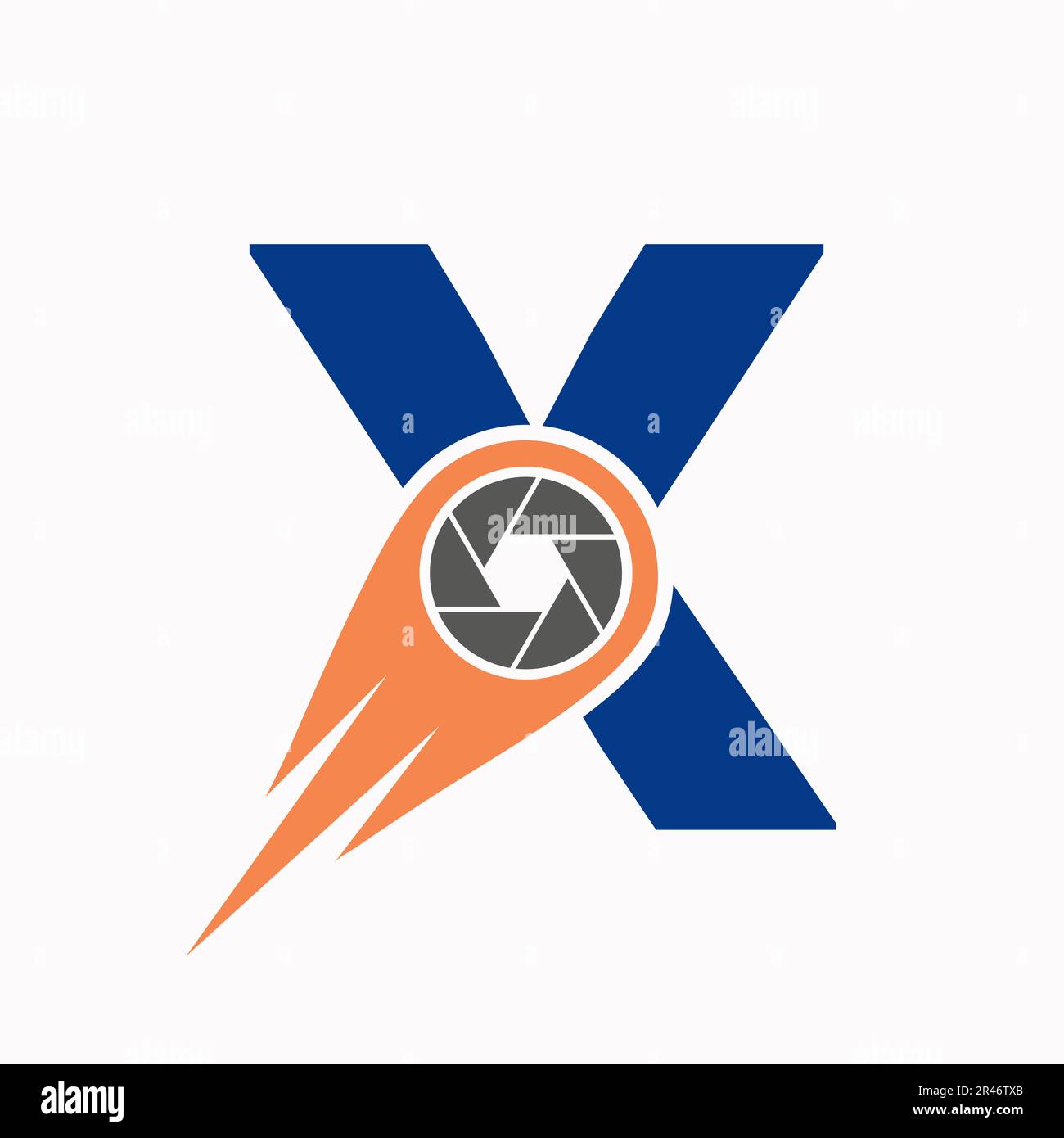 Ursprüngliches Konzept des Letter X Foto-Logo-Kameraobjektivs. Vorlage Für Fotosymbole Stock Vektor
