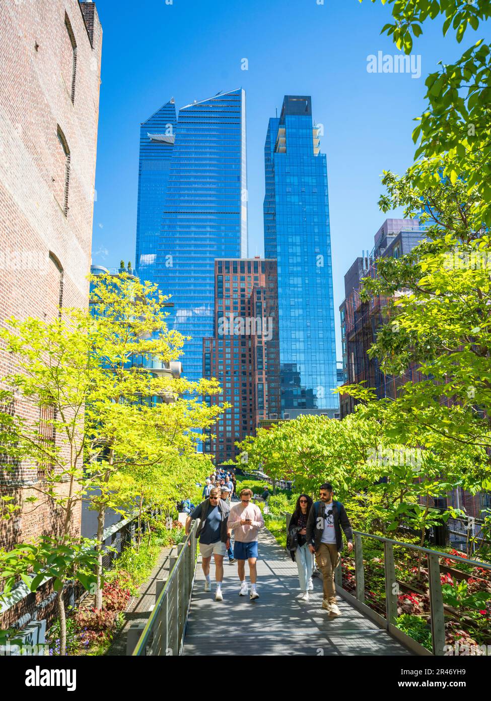 Die Highline, Public Elevated New York City Park, Chelsea, Meatpacking District, Manhatten, New York City, NY, Vereinigte Staaten von Amerika Stockfoto