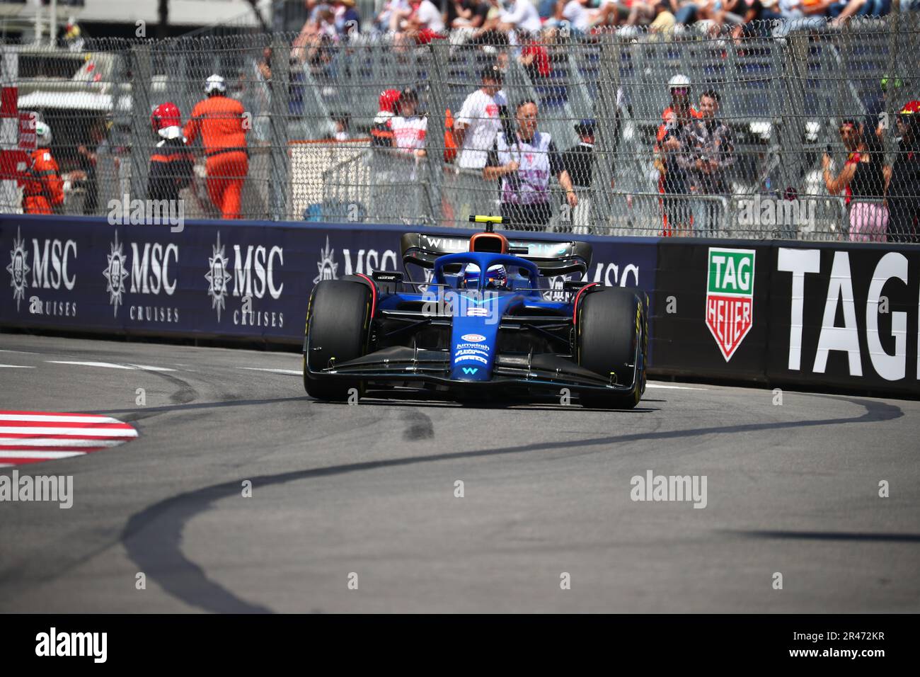 Montecarlo, Monaco. 26. Mai 2023. #02 Logan SarSergeant Williams Racing Mercedes während des Monaco GP, 25-28. Mai 2023 in Montecarlo, Formel 1 Weltmeisterschaft 2023. Kredit: Unabhängige Fotoagentur/Alamy Live News Stockfoto