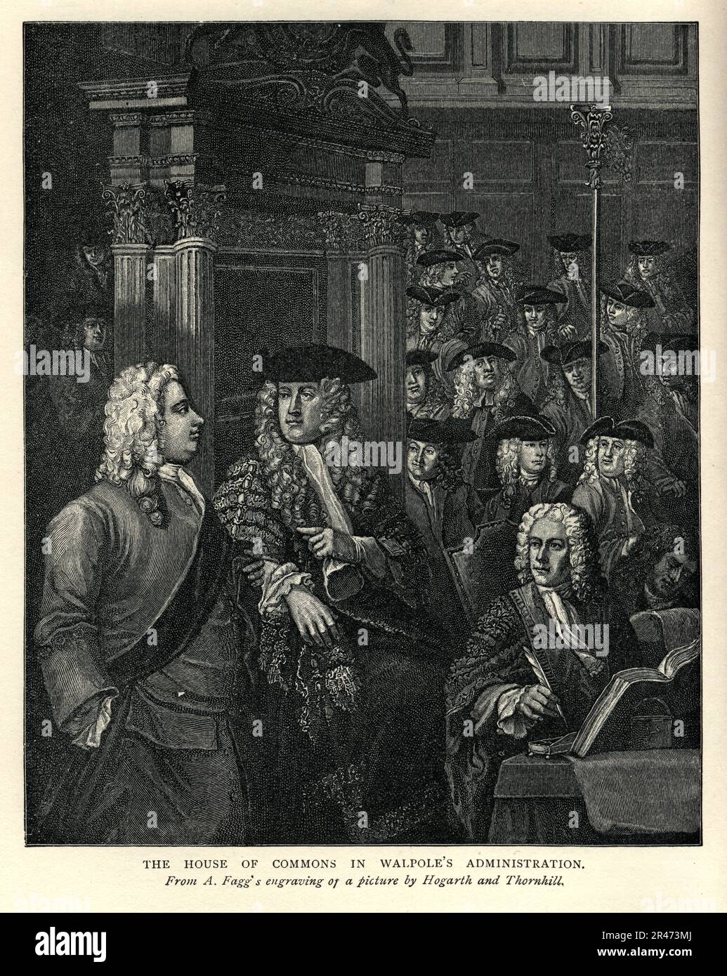 Das Unterhaus in Robert Walpoles Administration, 18. Britische politische Geschichte Stockfoto