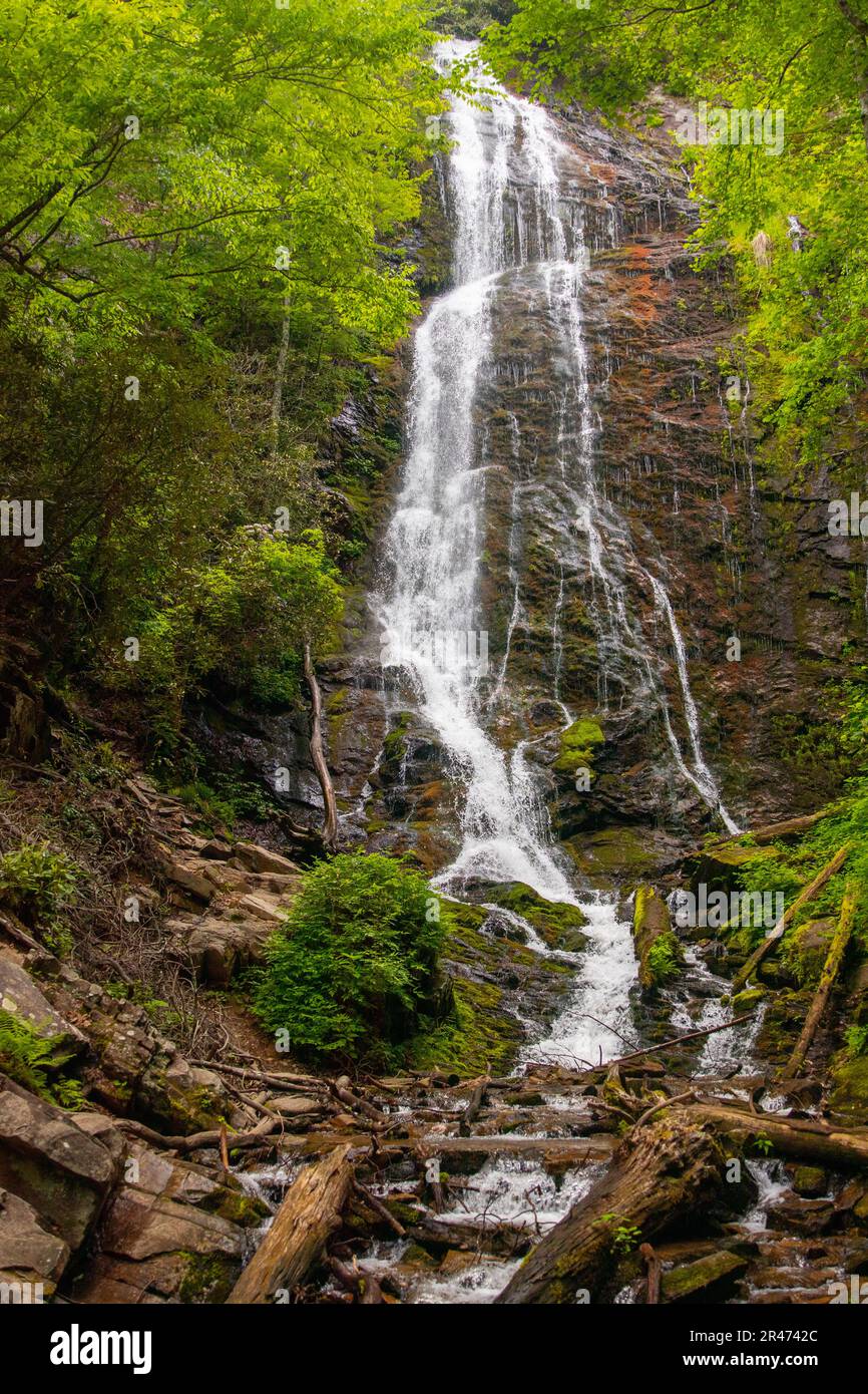 Die Mingo Falls in den North Carolina Smokey Mountains Stockfoto