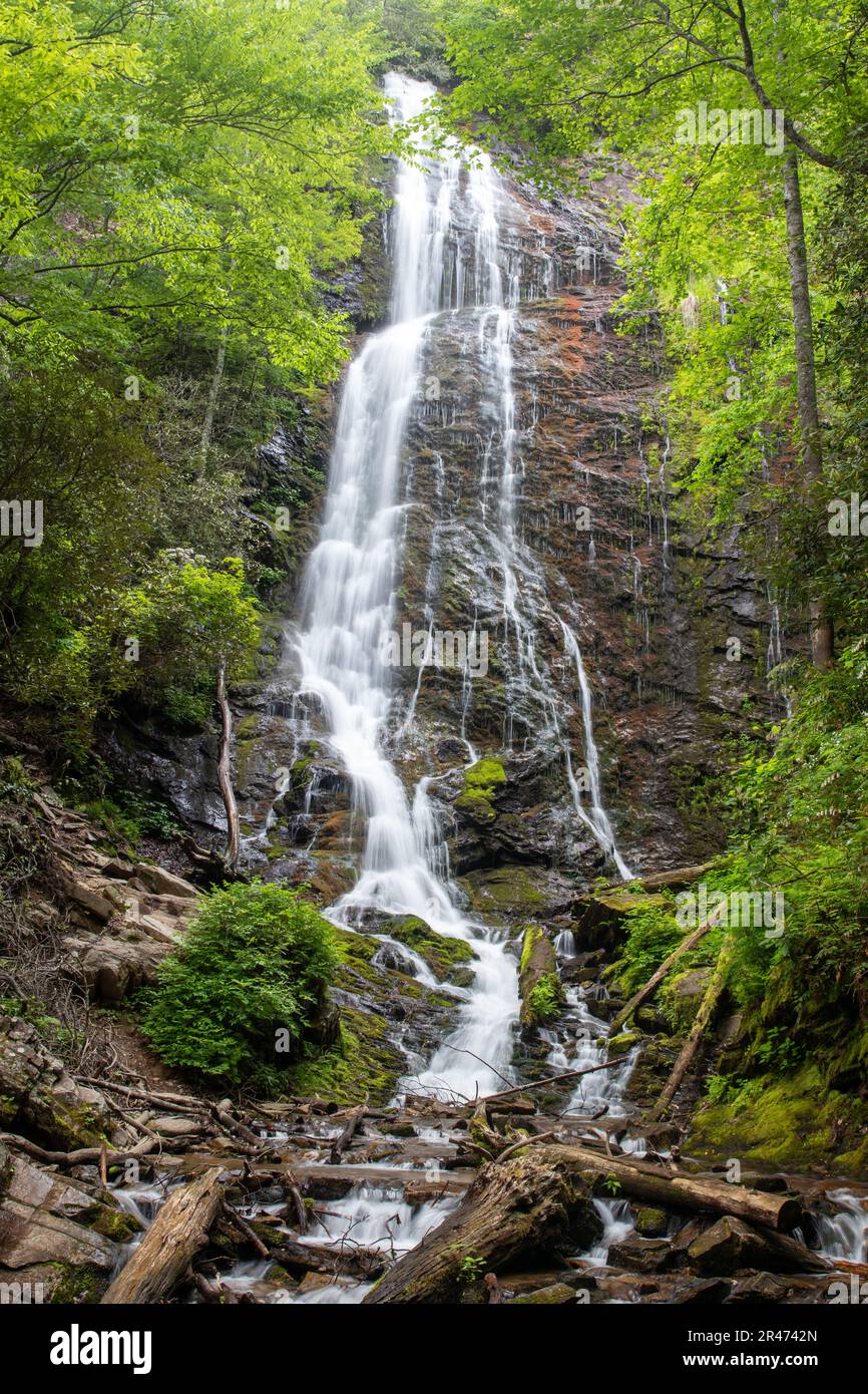 Die Mingo Falls in den North Carolina Smokey Mountains Stockfoto
