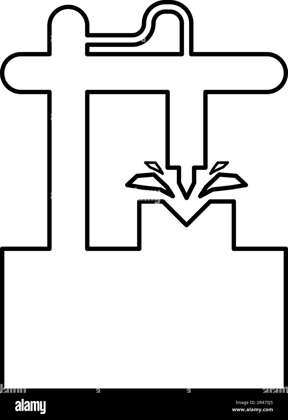 CNC 3D-Fräsmaschinentechnologie Automatisiertes Konzept Konturliniensymbol Schwarz Farbe Vektor Illustration Bild dünn flacher Stil einfach Stock Vektor