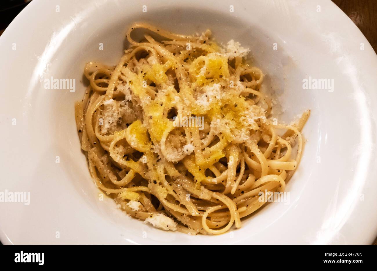 Cacio e Pepe Stockfoto