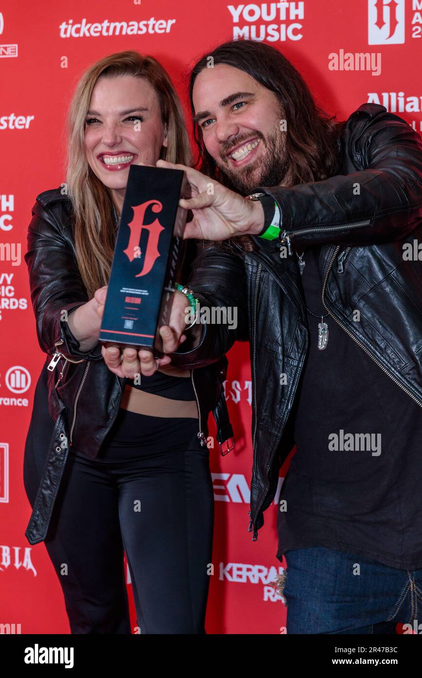 Heavy Music Awards, OVO Arena Wembley, Großbritannien. 26. Mai 2023 Halestorm, Gewinner des Best International Artist Award bei den Heavy Music Awards 2023, moderiert in der OVO Arena Wembley Photo von Amanda Rose/Alamy Live News Stockfoto