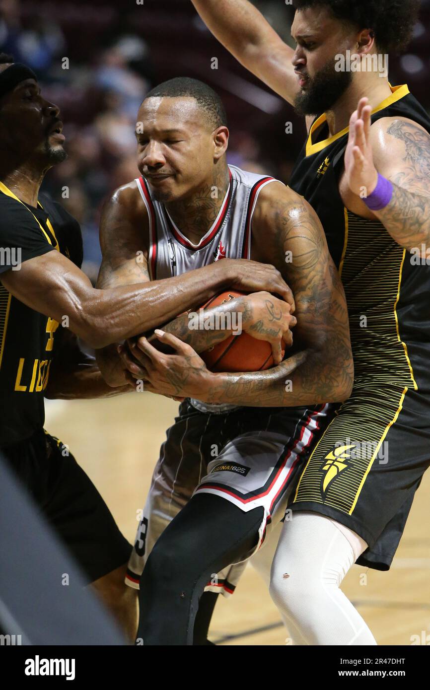 Am 25 2023. Mai spielen Windsor Ontario Canada und der Windsor Express ihr letztes NBLC-Spiel auf der WFCU-Arena. Billy White (23) des Windsor Express. Luke Durda/Alamy Stockfoto