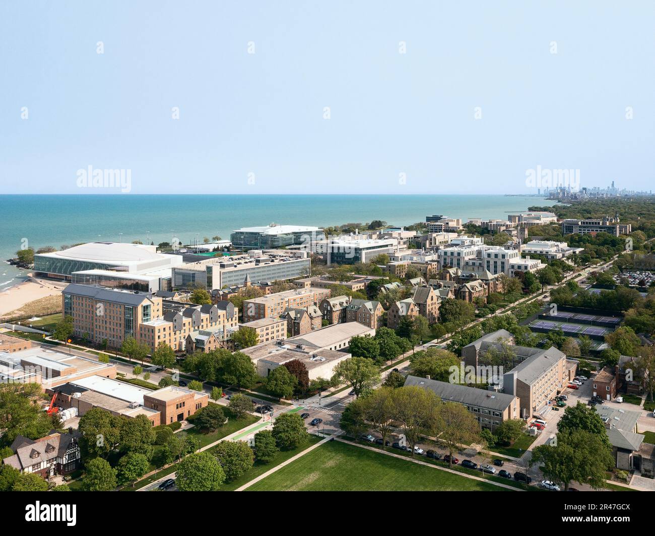 Luftaufnahme der Northwestern University Stockfoto