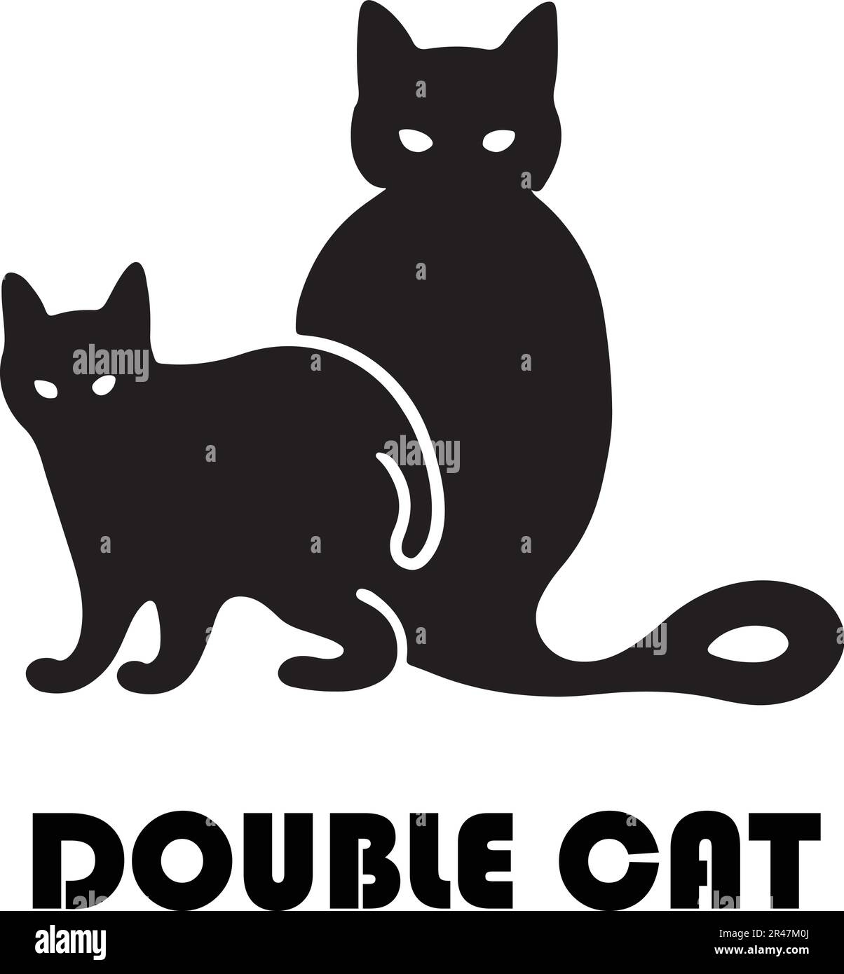 Die „Double Cat in Negative Space“-Logo-Vektordatei ist ein visuell faszinierendes Design, das die kreative Nutzung von negativem Raum veranschaulicht. Das Logo Stock Vektor
