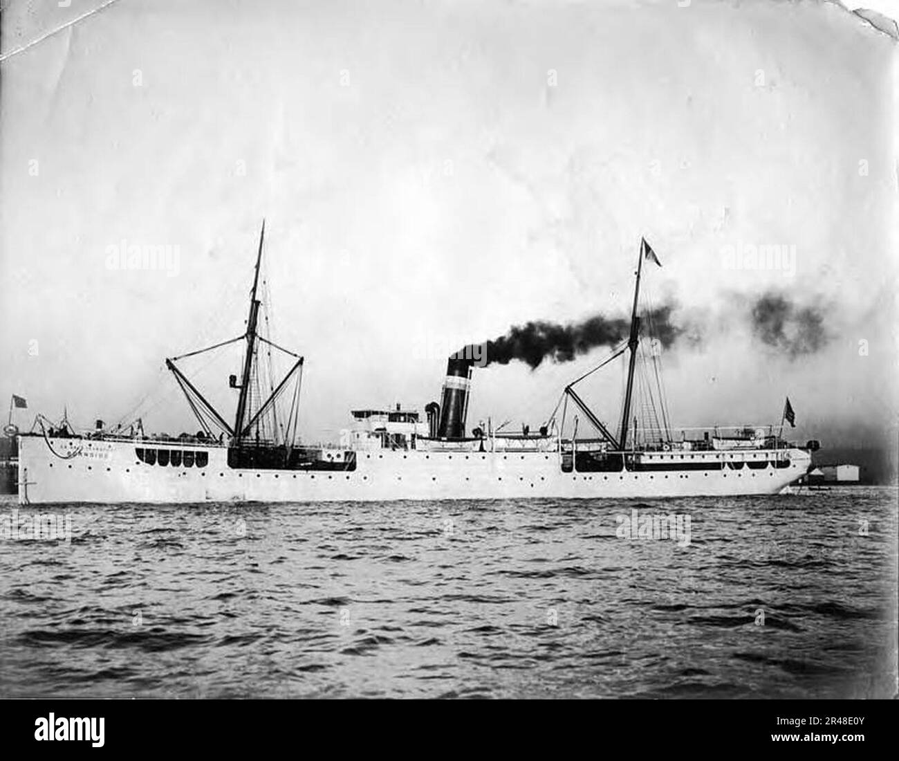 US-Armee transport Dampfgarer BURNSIDE vor Anker, Washington, ca 1900 (HESTER 479) Stockfoto