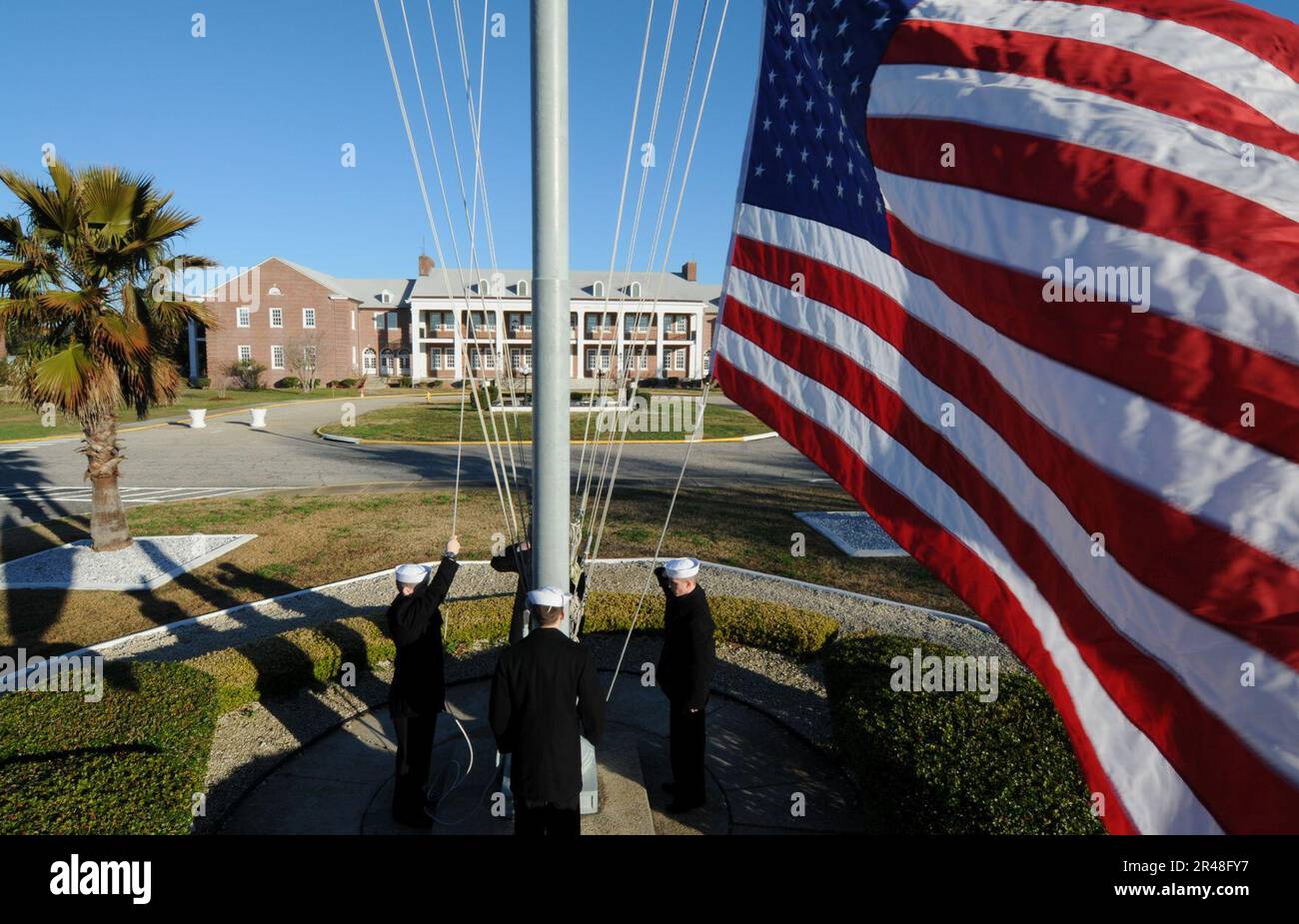 US Navy Studenten am Center for Information Dominance Corry Station erheben das National Stockfoto