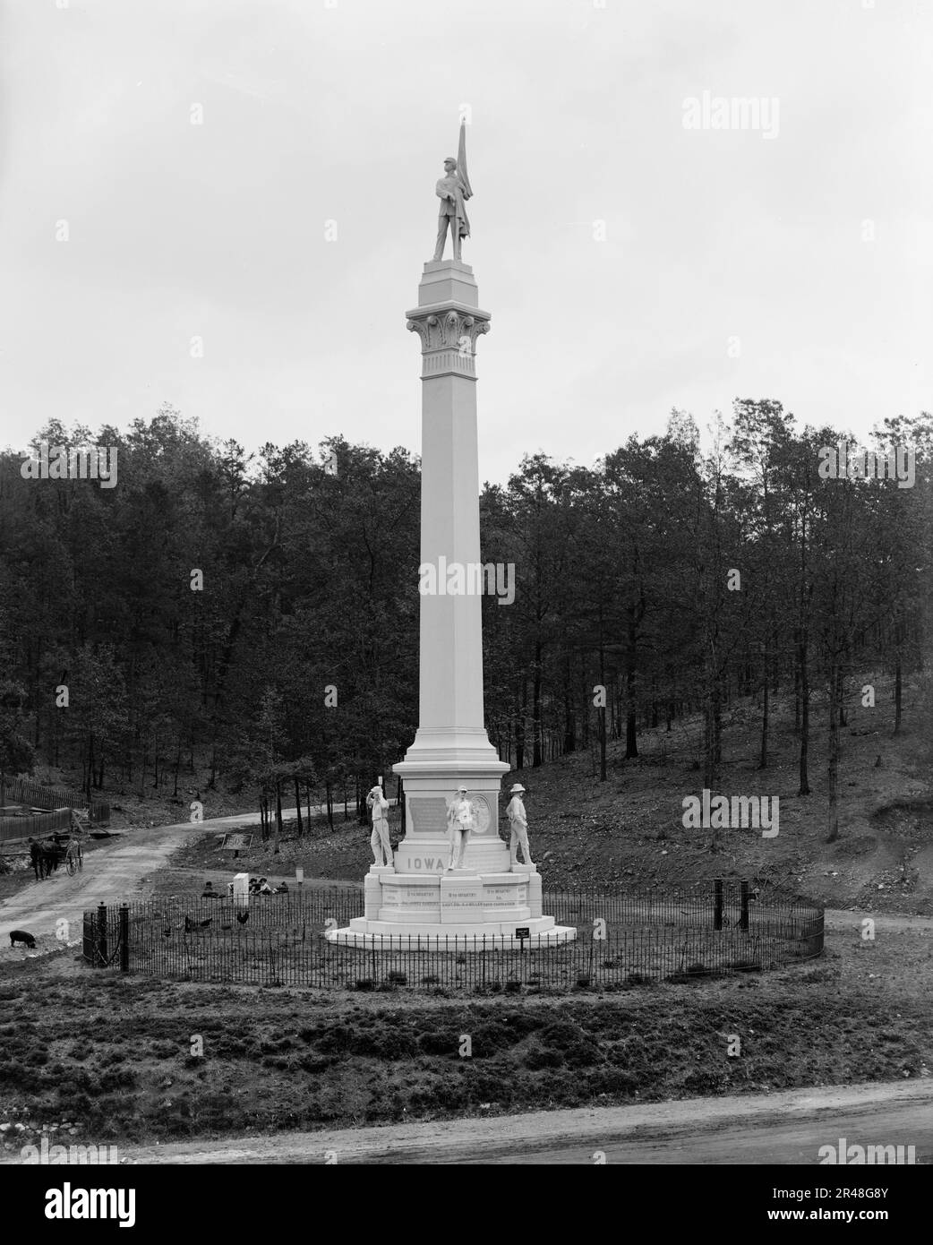 Nutte's Road und Iowa Monument, Rossville, Georgia, c1907. Stockfoto