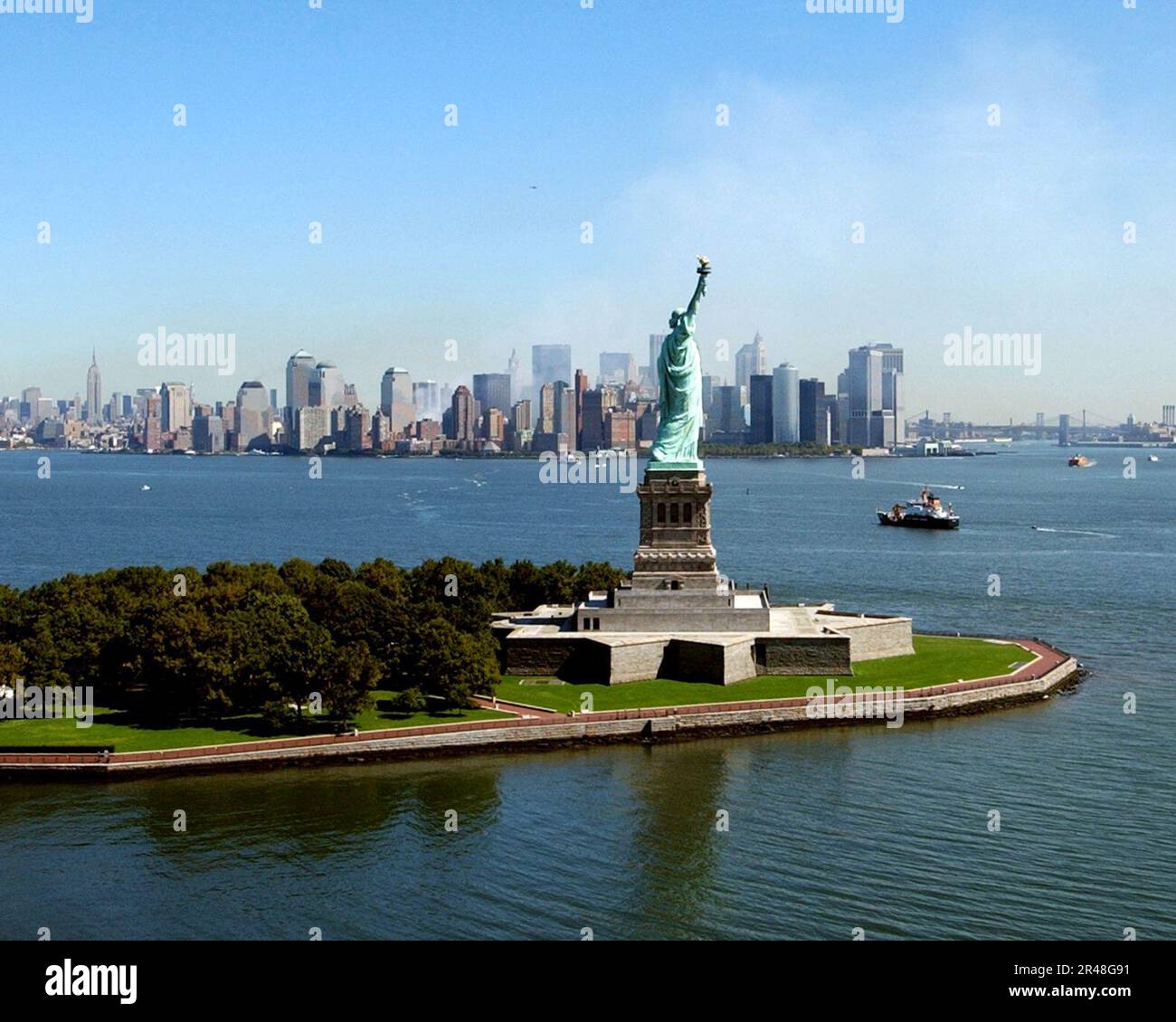 DAS World Trade Center der US Navy brach zusammen Stockfoto