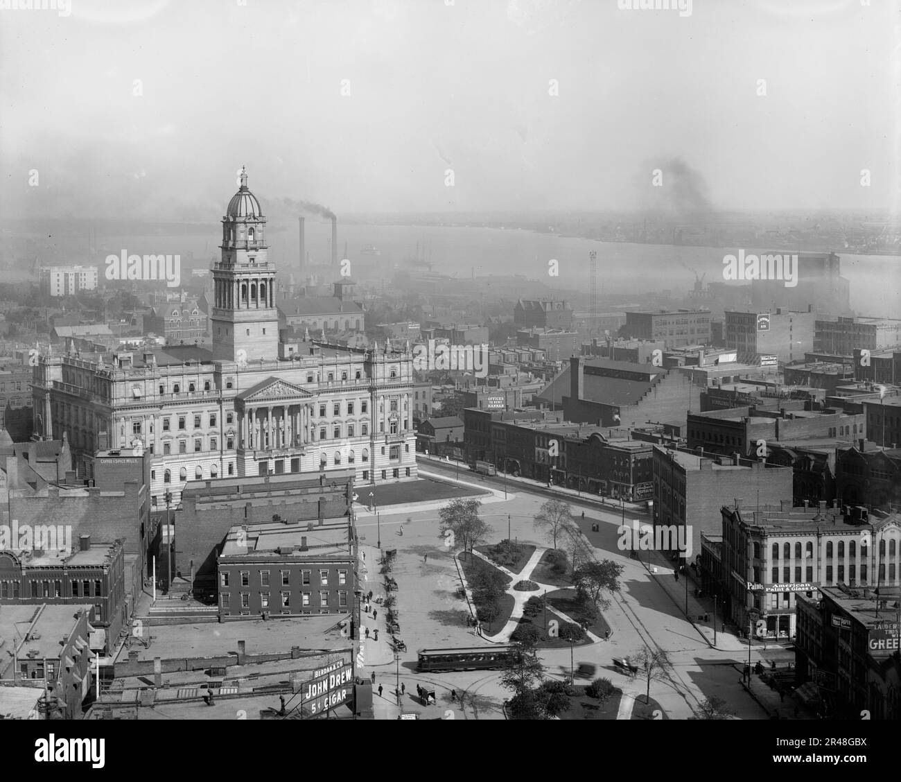 Östlich vom Majestic Building, Detroit, Michigan, zwischen 1902 und 1910. Stockfoto