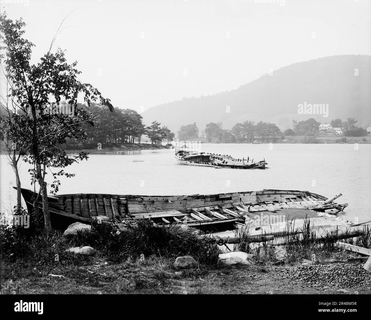 Steamboat Friedhof, Lake George, New York, zwischen 1900 und 1905. Stockfoto