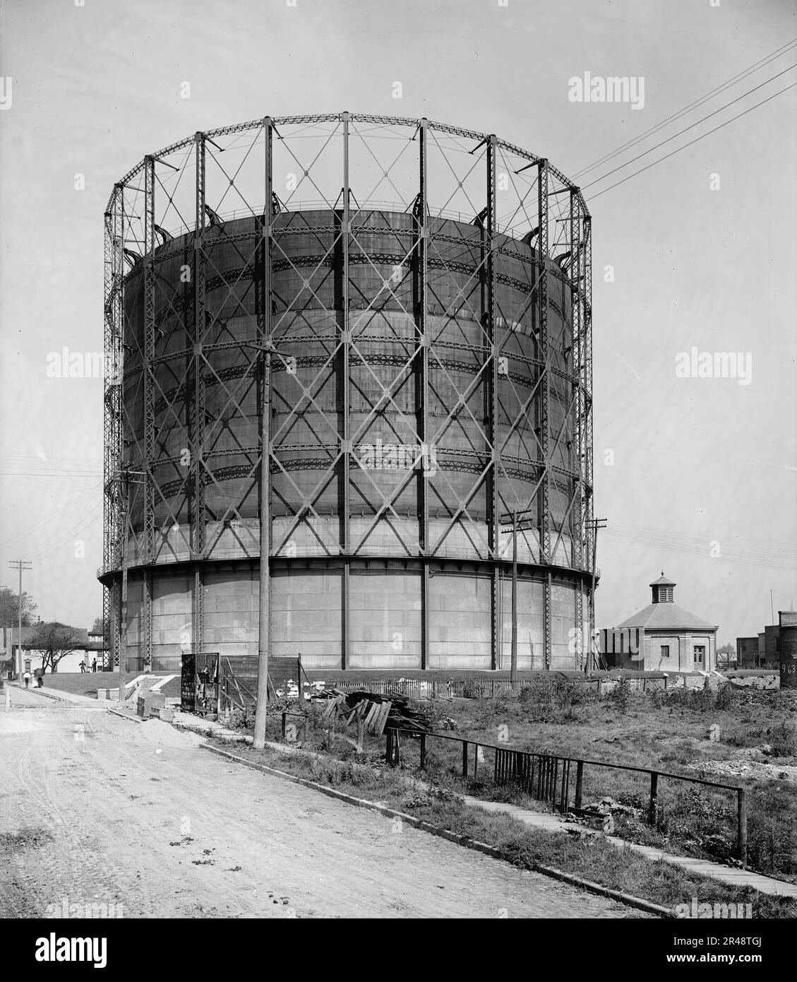 Tankstelle, Detroit City Gas Company, Detroit, Michigan, zwischen 1900 und 1905. Stockfoto