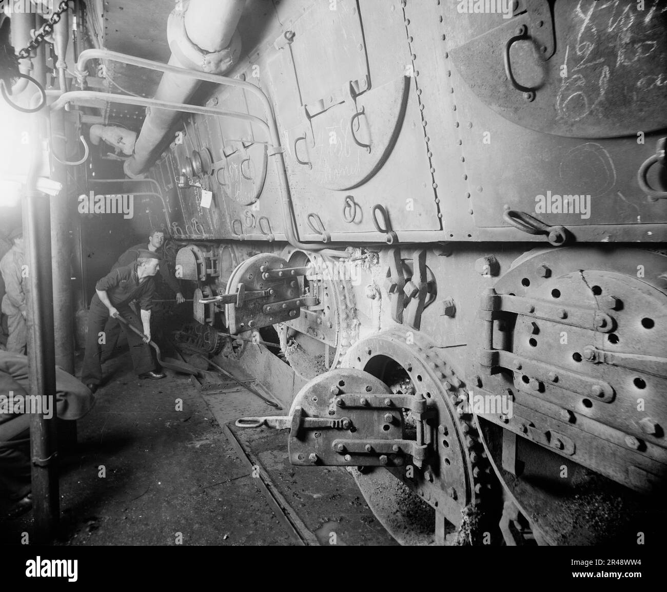 U.S.S. Massachusetts, Feuerwehr, zwischen 1896 und 1901. Stockfoto