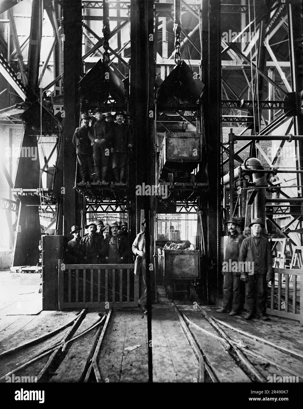 Hebe Erz-&amp;-Senke Miner, Lead Homestake Mine, zwischen 1900 und 1910. Stockfoto