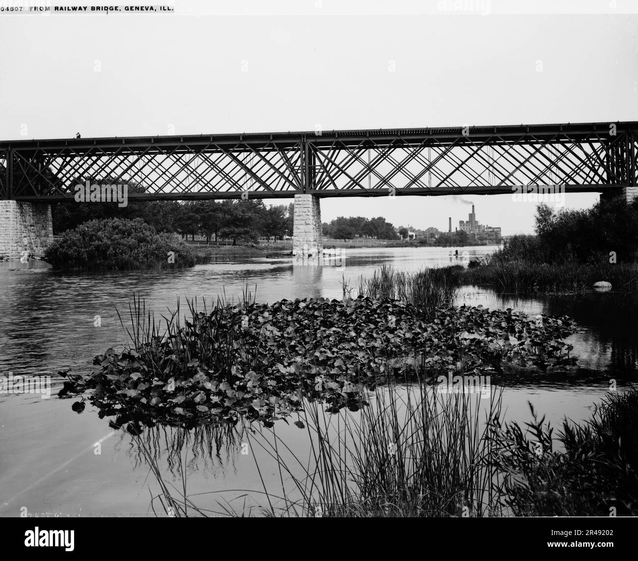 Von der Eisenbahnbrücke, Genf, Illinois, zwischen 1880 und 1899. Stockfoto