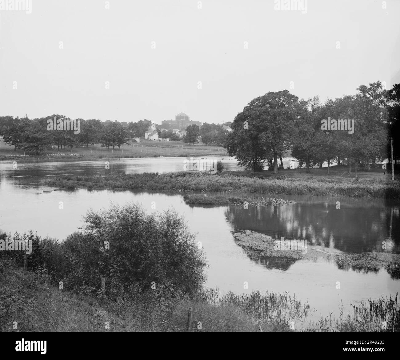 Genf, Ill. Von der Bahnbrücke, c1898. Stockfoto