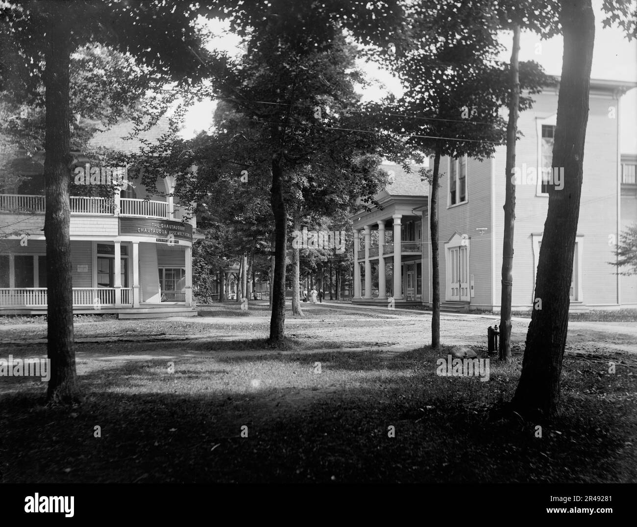 Straßenszene, Chatauqua, zwischen 1880 und 1899. Stockfoto