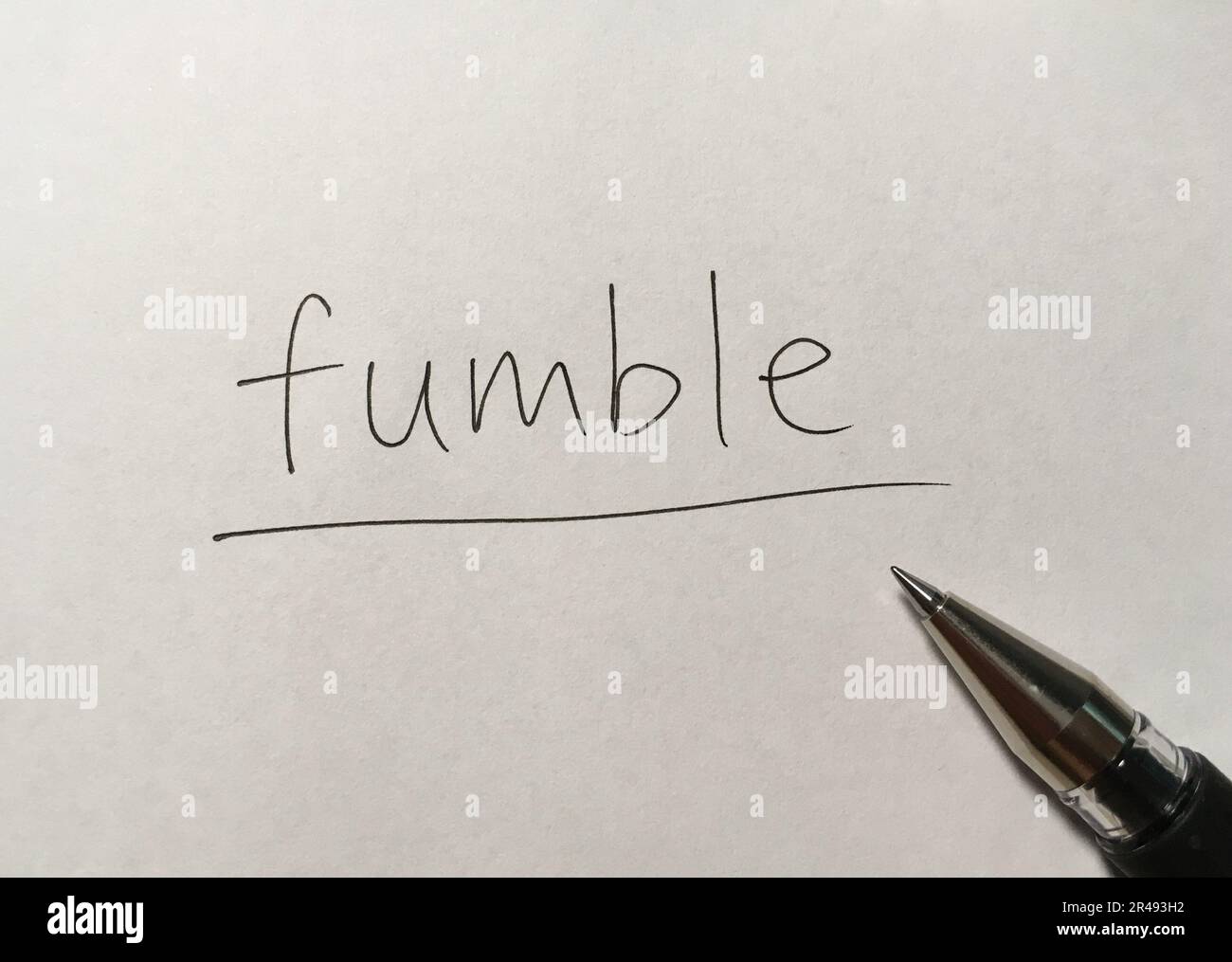 Fumbles Konzeptwort auf Papierhintergrund Stockfoto
