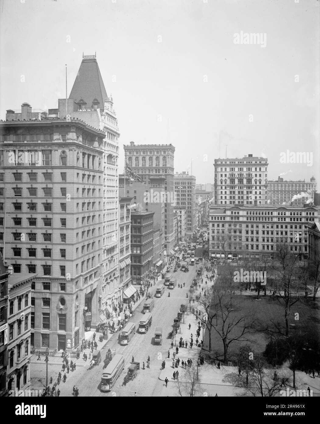 Ich schaue auf den Broadway vom Rathaus, New York, c1903. Stockfoto