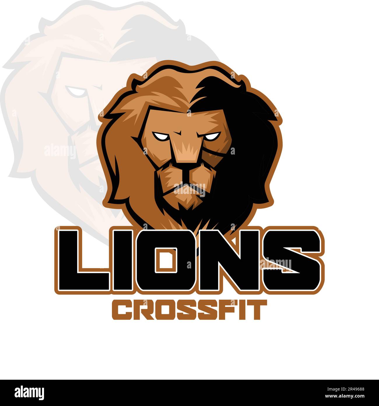 „Lions CrossFit Maskottchen“-Logo Stock Vektor