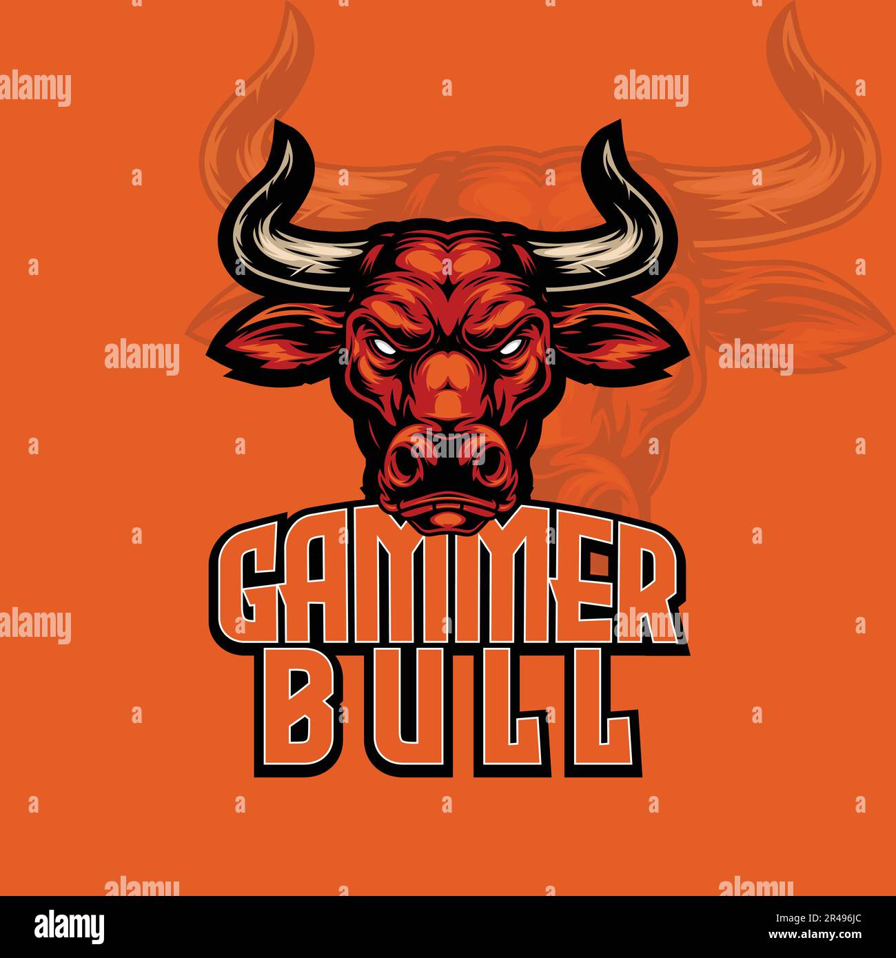 Gamer-Bull-Sport-Logo in Vektorvorlage Stock Vektor