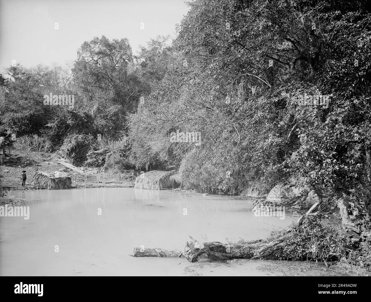 Heiße Quellen in Taninul, zwischen 1880 und 1897. Stockfoto