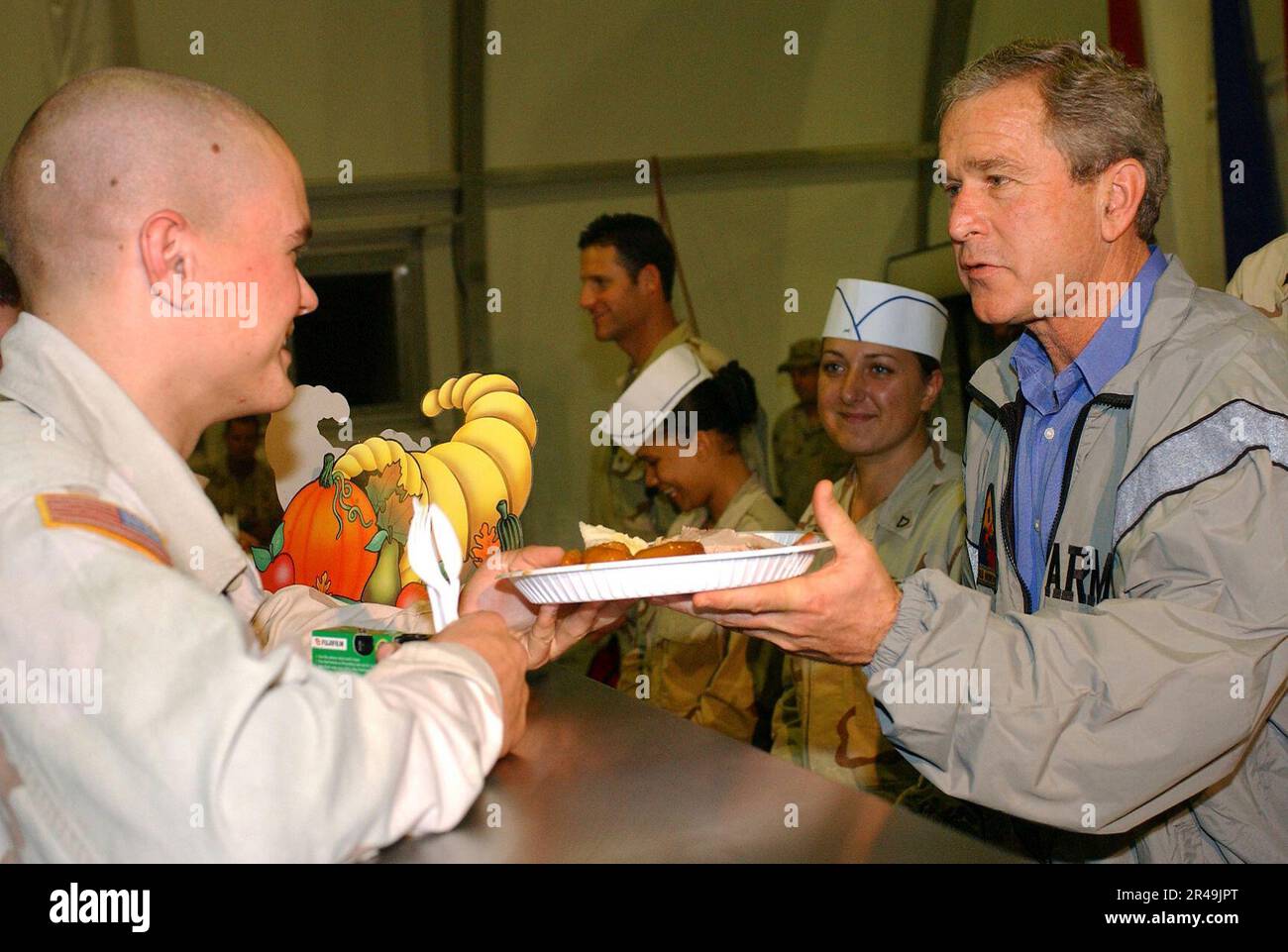 US Navy President George W. Bush besucht Bagdad International Airport (BIAP) Stockfoto
