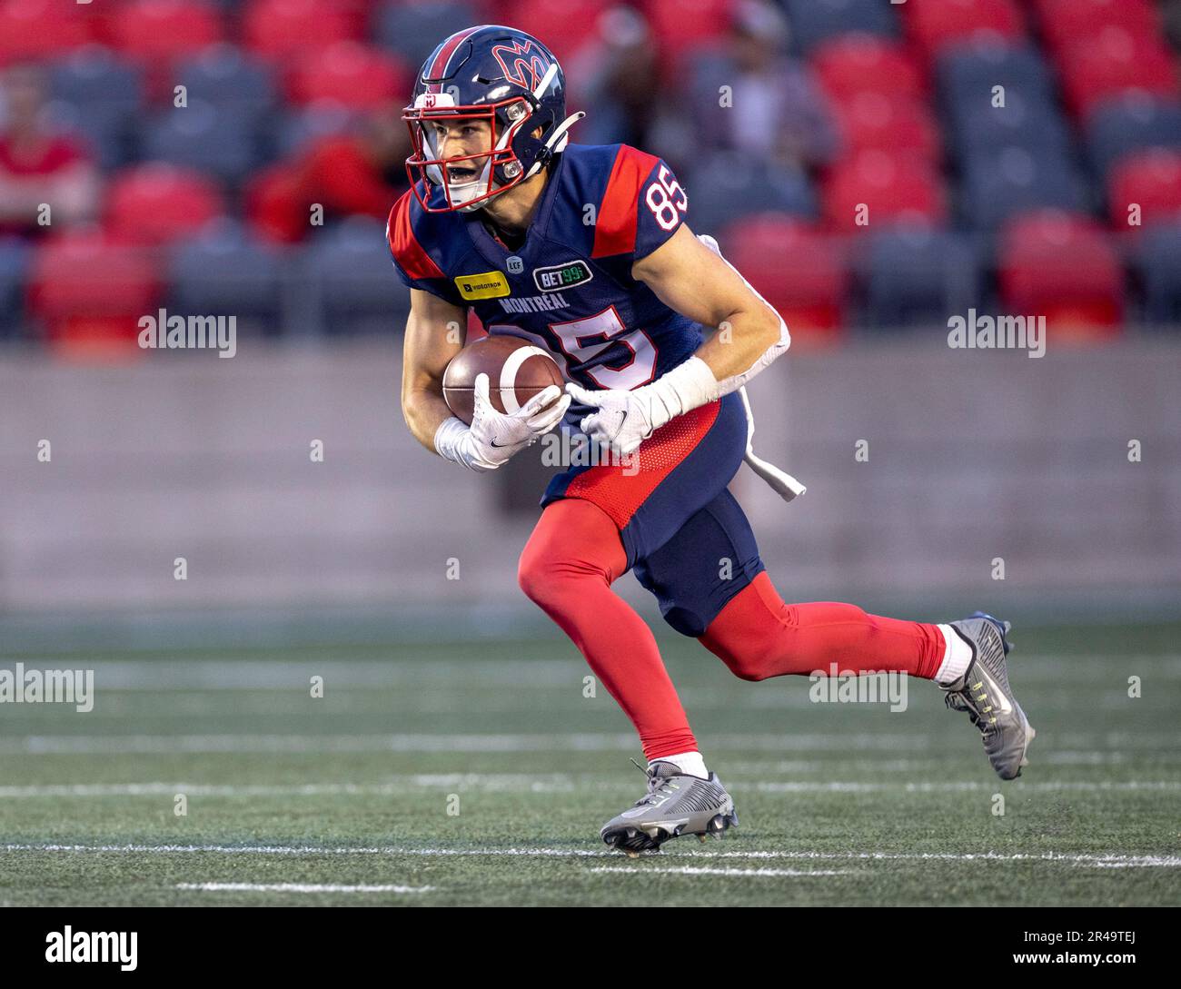 Ottawa, Kanada. 26. Mai 2023 Tyler Snead (85) der Montreal Alouettes im Vorjahresspiel der Canadian Football League zwischen den Ottawa Redblacks und den besuchenden Montreal Alouettes. Die Alouettes gewannen das Spiel 22:21. Copyright 2023 Sean Burges / Mundo Sport Images / Alamy Live News Stockfoto