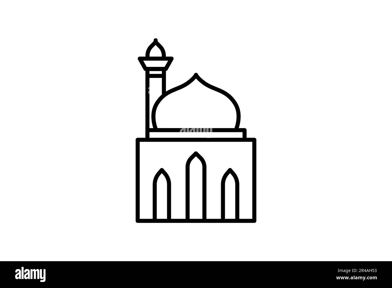 Moschee-Symbol. Symbol für islamische Moschee. Liniendesign. Einfache Vektorkonstruktion editierbar Stock Vektor