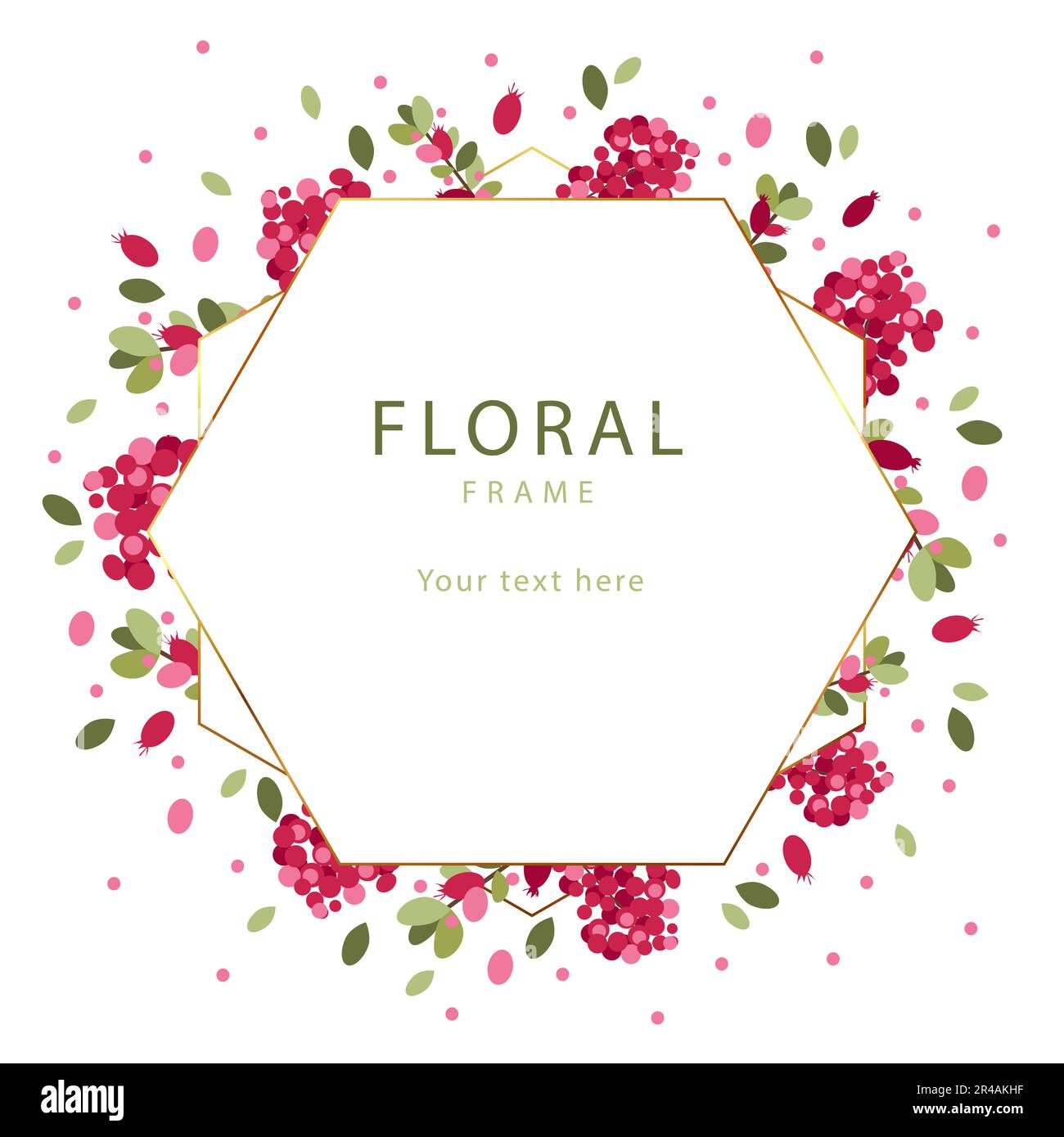 Rahmen für Winterblumen. Runder Rahmen mit Platz für Text. Blattkranz. Logo-Vorlage. Pflanzrahmen. Blumenrahmen. Stock Vektor