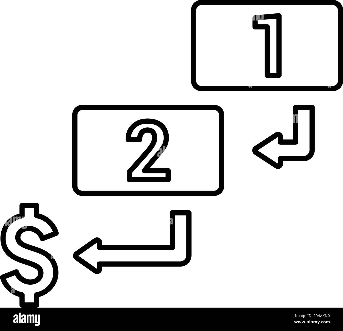 Pfeilsymbol für Linkskurve – perfekt für gedruckte Dateien und Präsentationen, das Entwerfen und entwickeln von Websites, Werbematerialien, Illustrationen usw. Stock Vektor