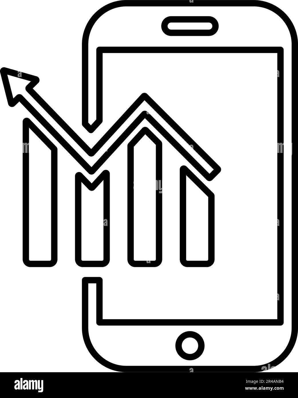 Smartphone, Analyse, Diagramm, Statistiksymbol – wunderschönes Vektordesign. Perfekt für Web, Printmedien, Online-Design, kommerzielle Nutzung oder jede Art von Verwendung Stock Vektor