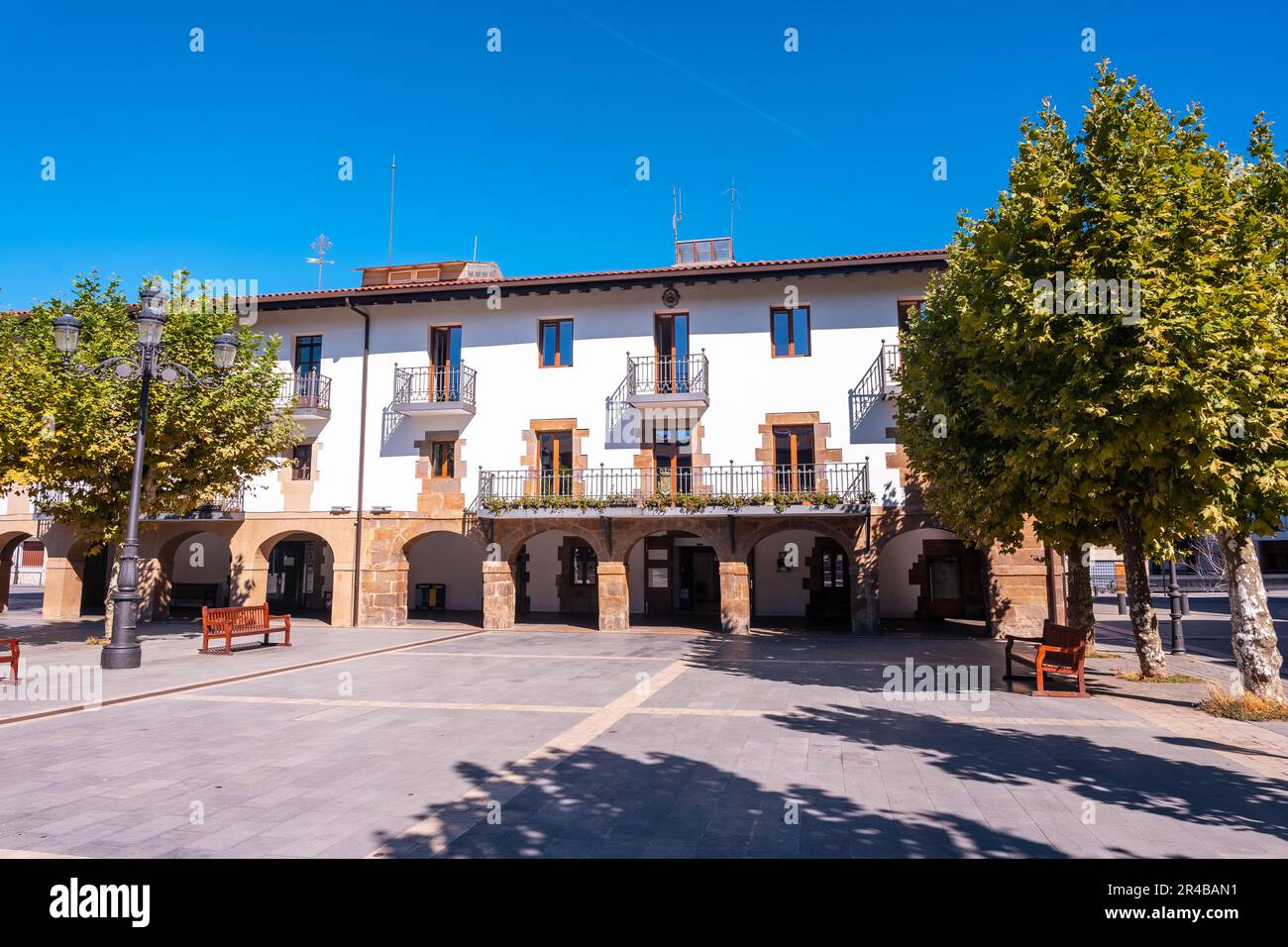 Rathaus von Lazkao in der Provinz Gipuzkoa neben Tolosa, Baskenland Stockfoto