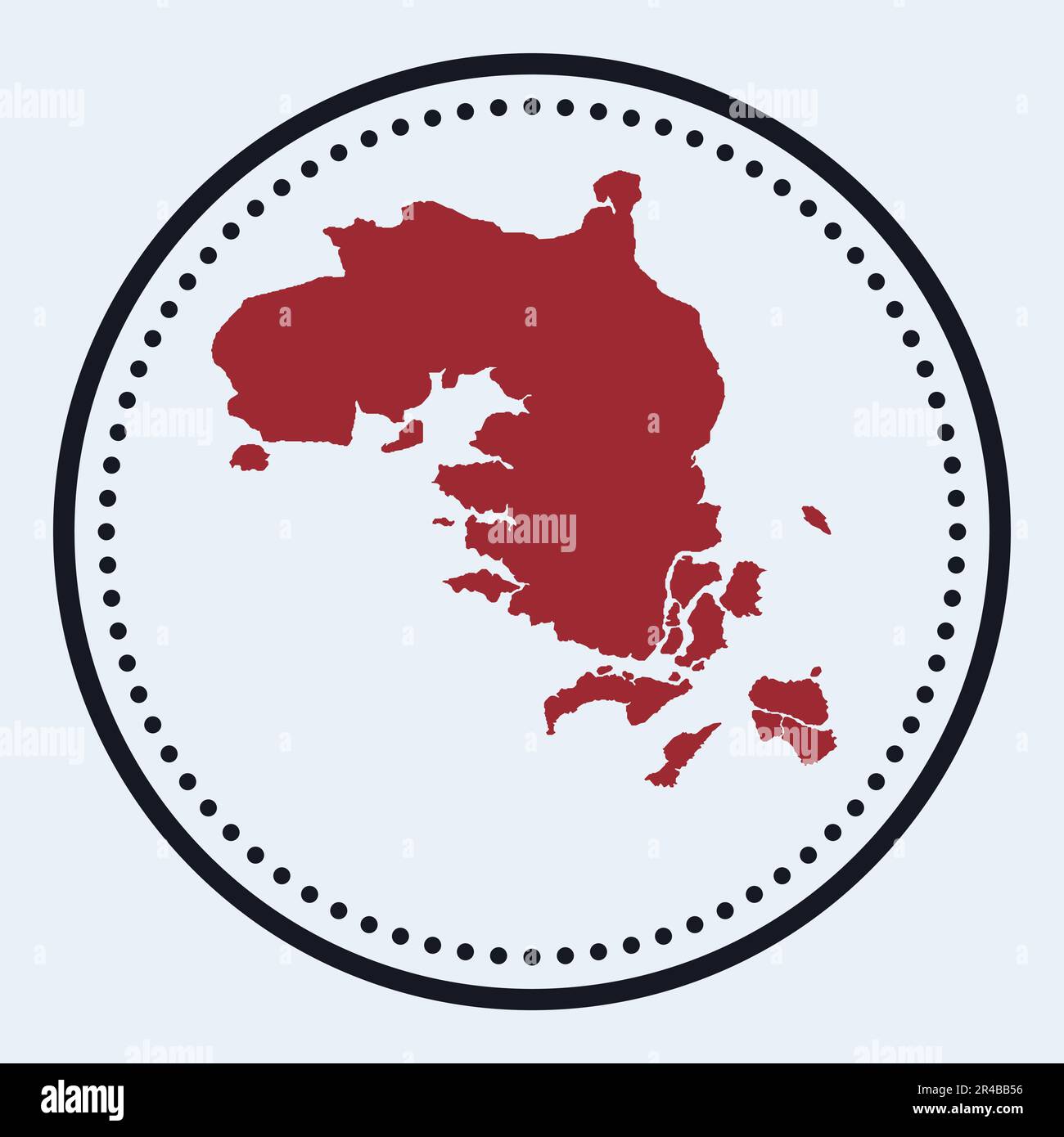 Bintan Island Rundstempel. Rundes Logo mit Karte und Titel. Stilvolles minimalistisches Bintan Island Abzeichen mit Karte. Vektordarstellung. Stock Vektor