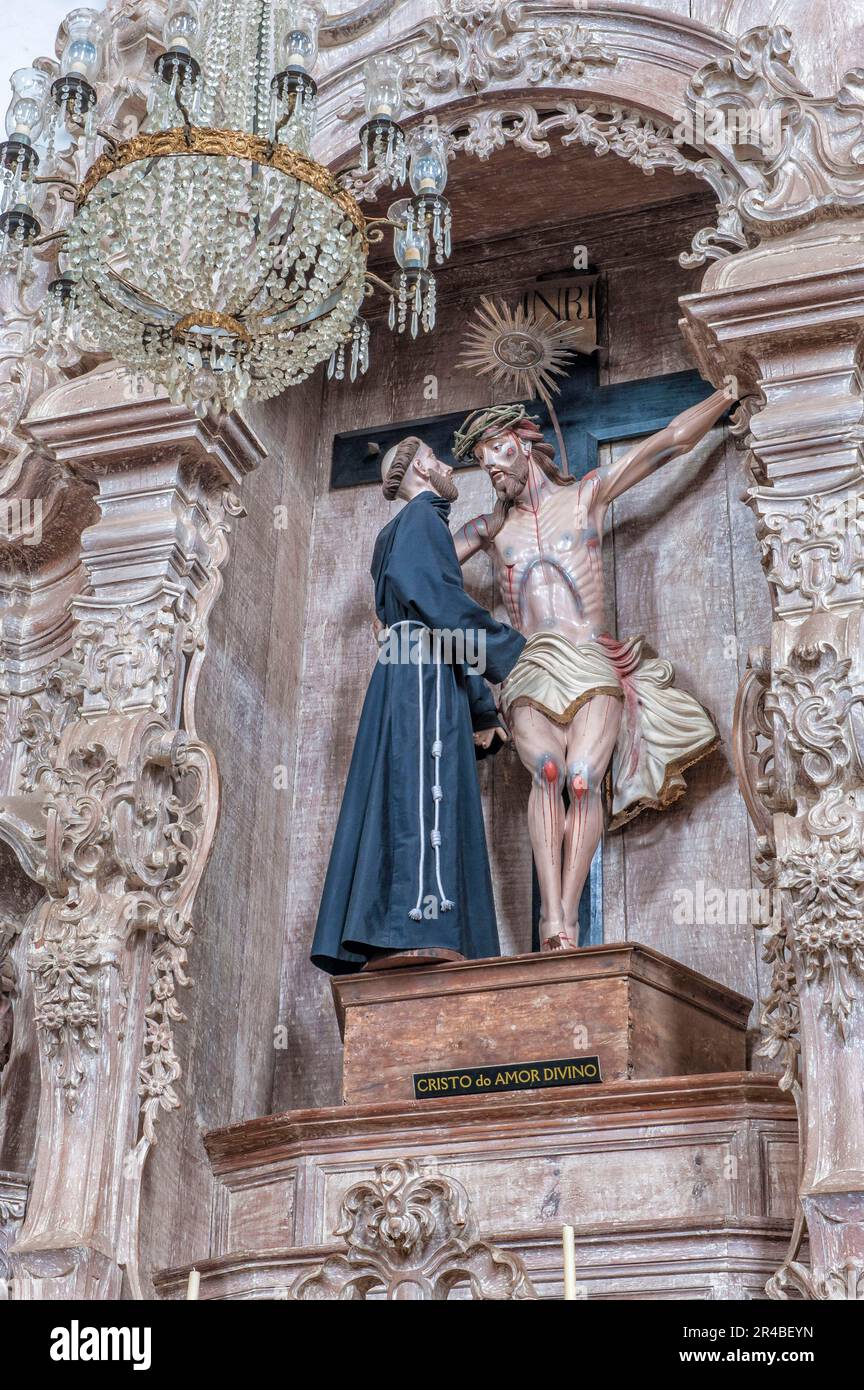 Kirche Sao Francisco de Assis, Statue Cristo de Amor Divino, Sao Joao del Rey, Minas Gerais, Brasilien Stockfoto