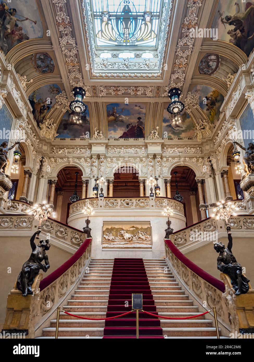 Das kunstvolle Interieur des QC San Pellegrino Spa in San Pellegrino, Bergamo in der Provinz Lombardei in Italien Stockfoto