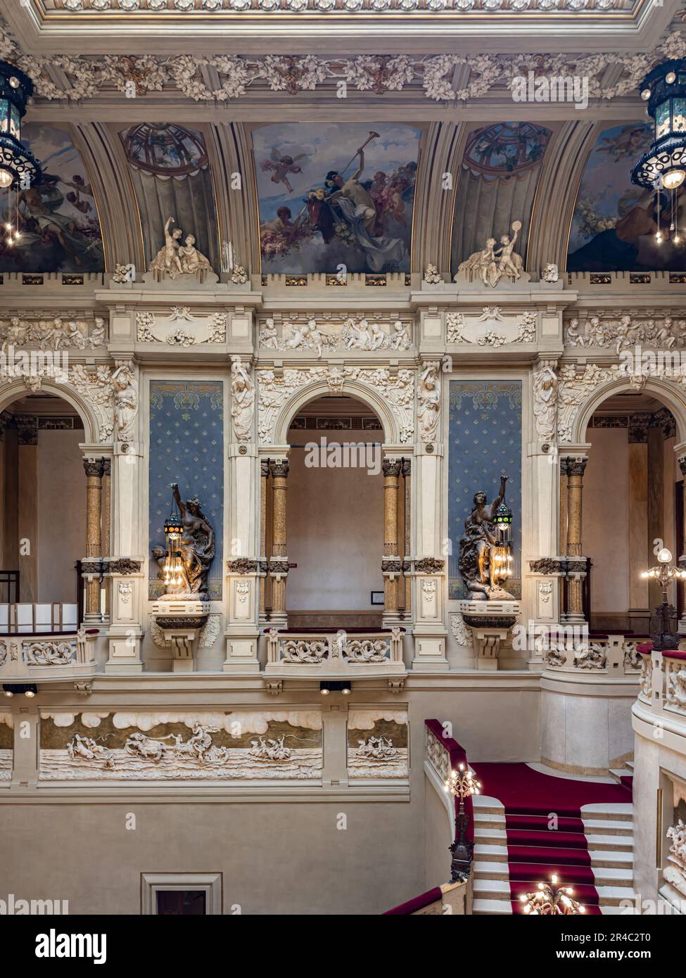 Das kunstvolle Interieur des QC San Pellegrino Spa in San Pellegrino, Bergamo in der Provinz Lombardei in Italien Stockfoto