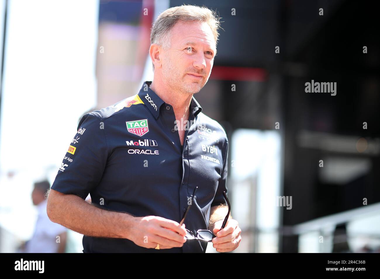 Monaco, Monaco. 26. Mai 2023. Christian Horner, Teamleiter von Red Bull Racing, während des Trainings vor dem Grand Prix von Monaco F1 auf dem Circuit de Monaco am 26. Mai 2023 in Monte-Carlo, Monaco. Kredit: Marco Canoniero/Alamy Live News Stockfoto