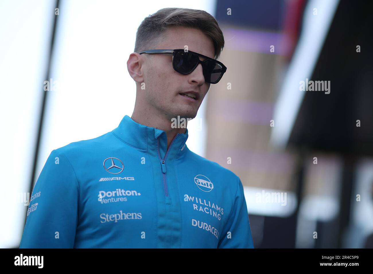 Monaco, Monaco. 27. Mai 2023. Logan Sargeant of Williams Racing in der Koppel, bevor er sich am 27. Mai 2023 in Monte-Carlo, Monaco, für den Grand Prix F1 von Monaco qualifiziert. Kredit: Marco Canoniero/Alamy Live News Stockfoto