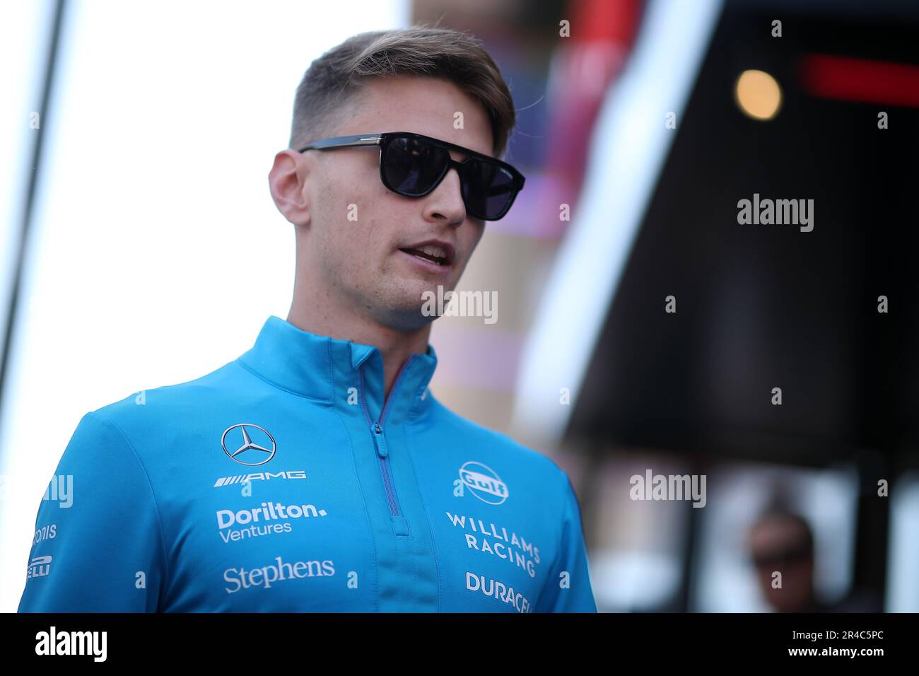 Monaco, Monaco. 27. Mai 2023. Logan Sargeant of Williams Racing in der Koppel, bevor er sich am 27. Mai 2023 in Monte-Carlo, Monaco, für den Grand Prix F1 von Monaco qualifiziert. Kredit: Marco Canoniero/Alamy Live News Stockfoto