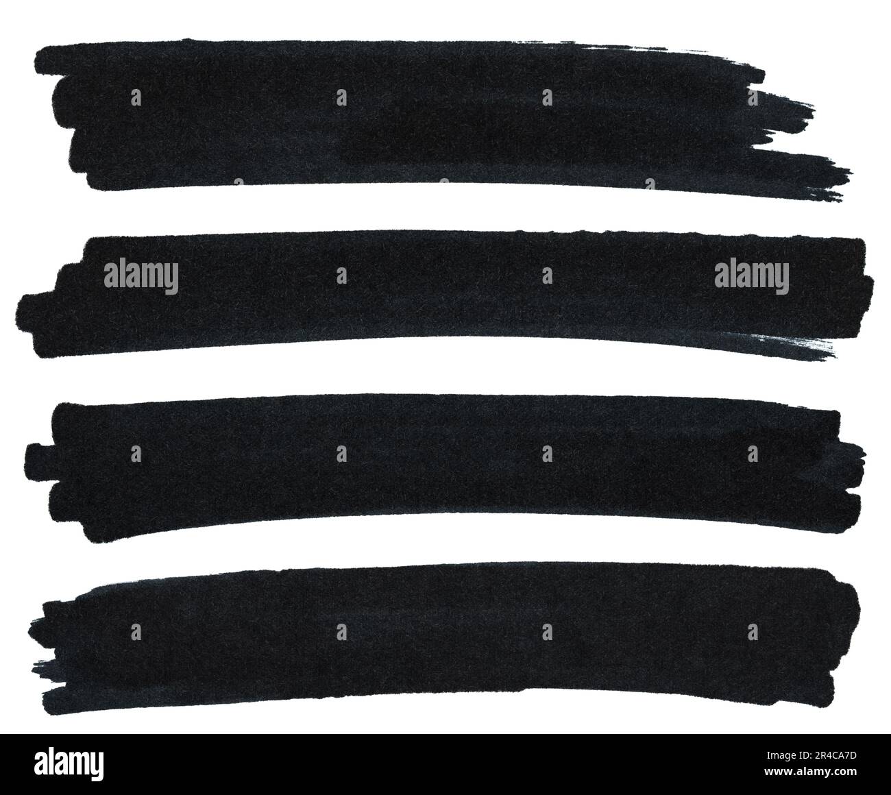 Satz mit schwarzer Textur für Marker. Isolierte Striche auf weißem Hintergrund Stockfoto