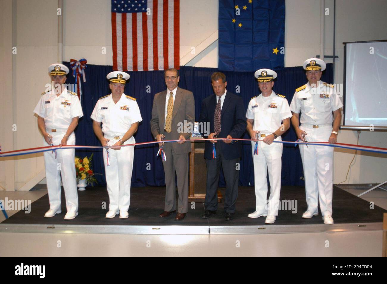 US Navy Eine Zeremonie zur Ankündigung von Upgrades an der akustischen Messeinrichtung der Navy in Südost-Alaska bei Ketchikan. Stockfoto